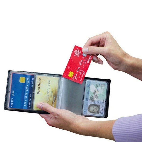 Wonder Wallet as seen on tv RFID blocking LEATHER CARBON FIBER Mens Wallet Purse - Picture 5 of 9